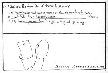 oh shoot it was 'every thermodynamic has an equal and opposite rethermodynamic'