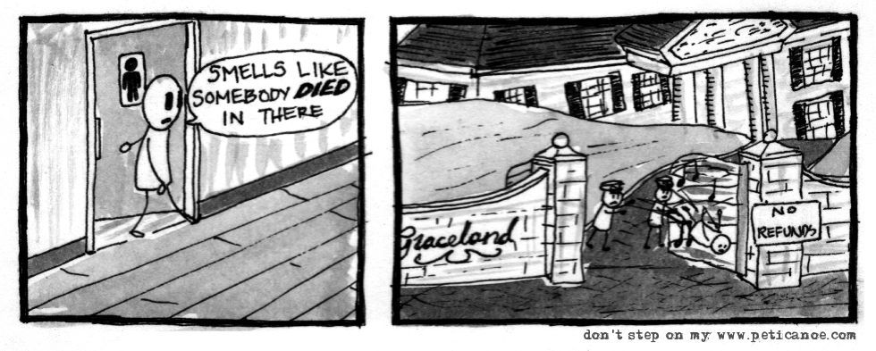 elvis fans: not noted for their elvis-related sense of humour