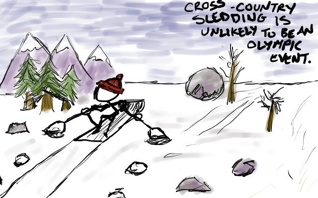 Cross-country Sledding