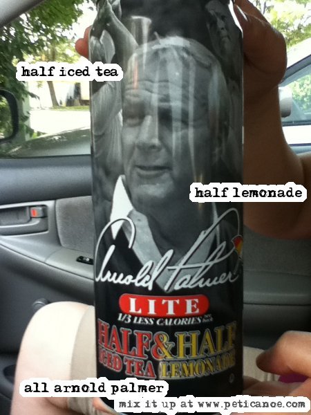 'there's arnold palmer on your can' 'really? what'd i sit in?'